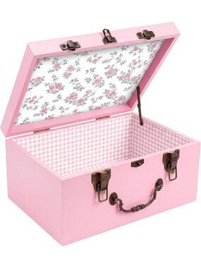 Pink Keepsake Box for Baby - Wooden Memory Storage for Newborns, Perfect Gift